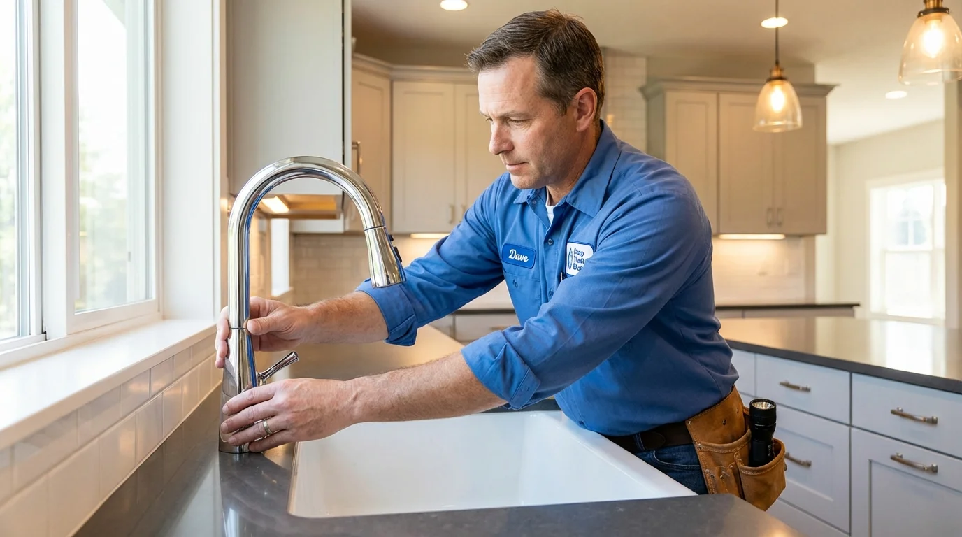 Kitchen faucet installation by Johns Plumbing LLC in Red Bluff
