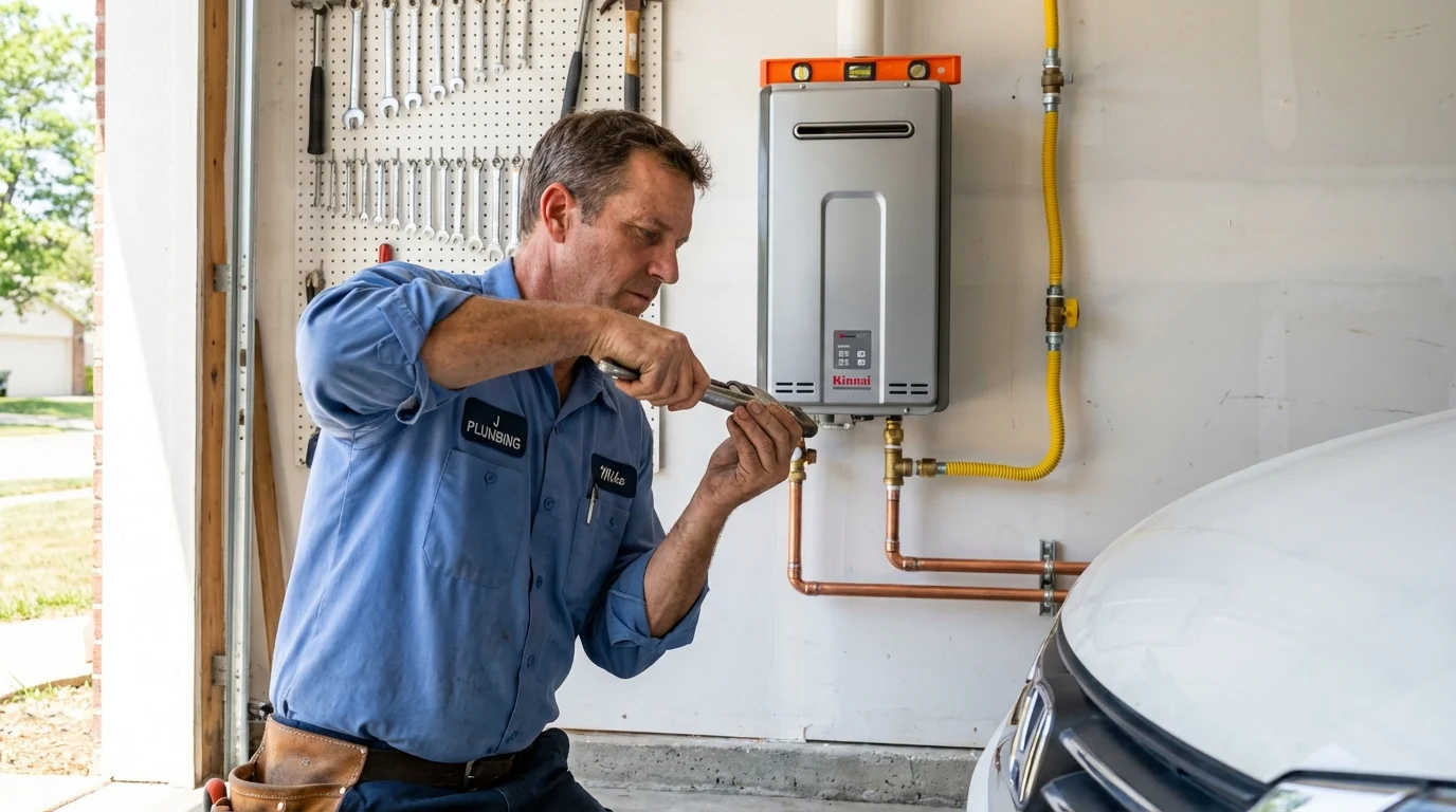 Tankless water heater installation by a Johns Plumbing LLC plumber in Red Bluff